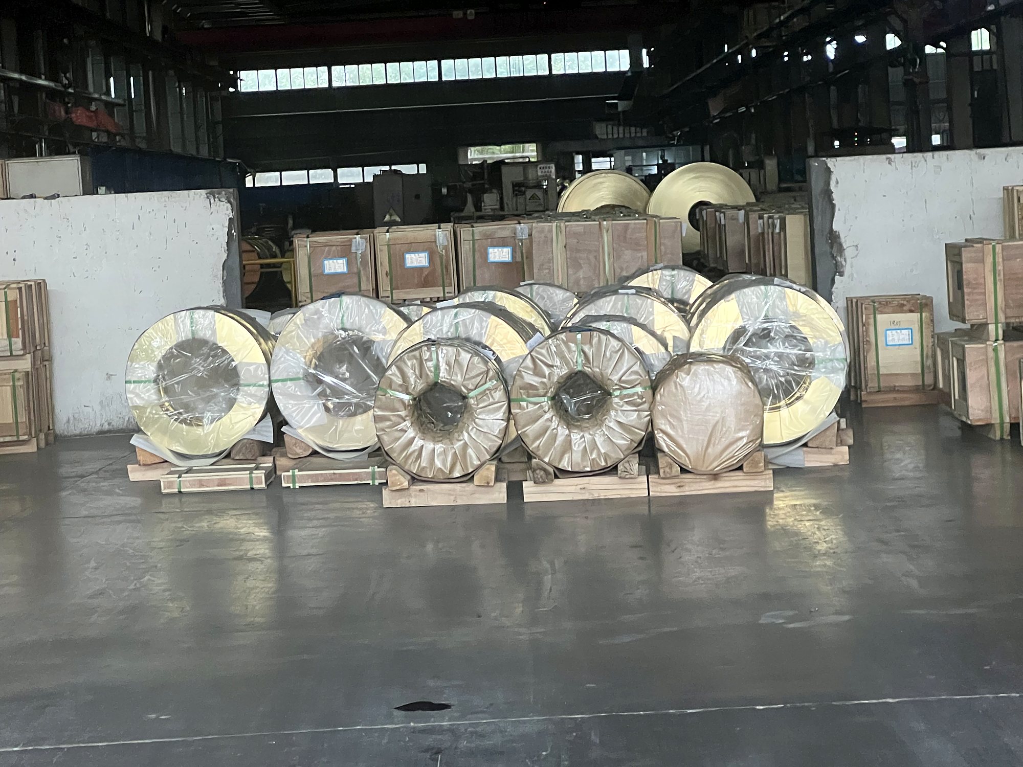 Warehouse cargo staged for export and transshipment